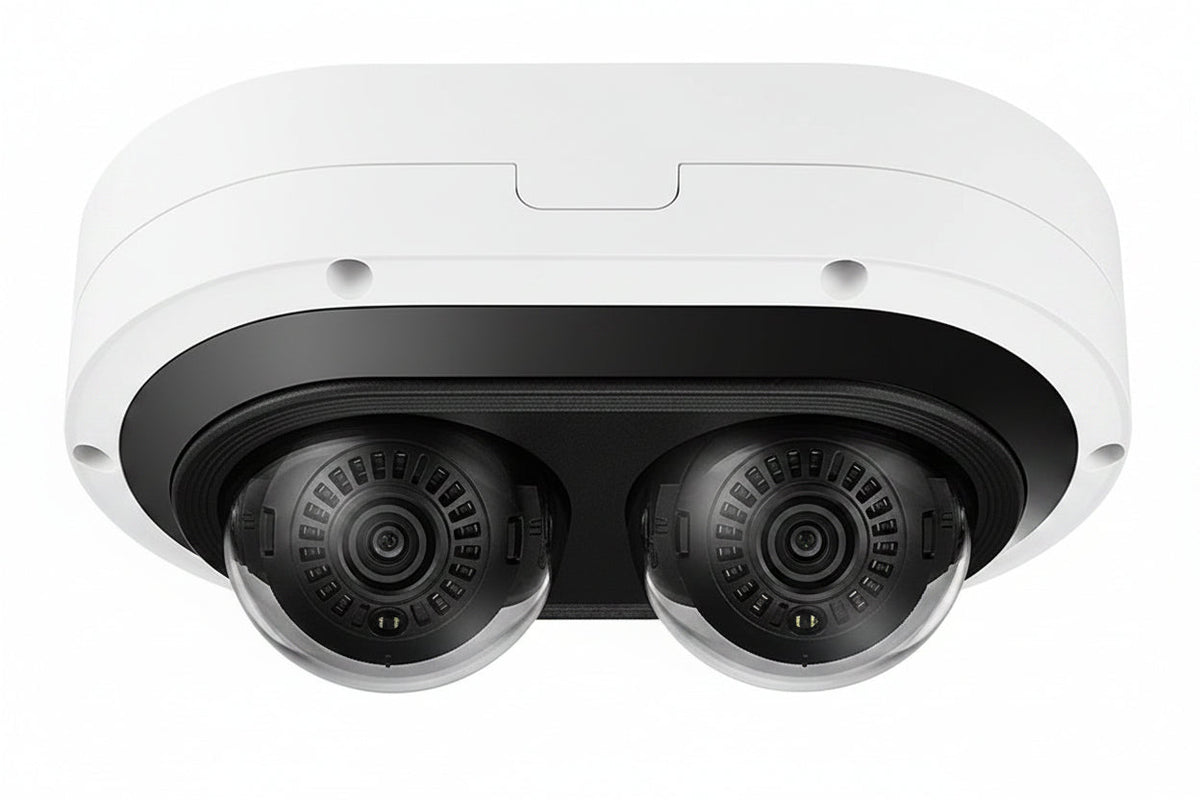 Hanwha PNM-C12083RVD P-Series 6MP Outdoor IR Vandal Dome IP Camera, 3.54-6.69mm Lens, White