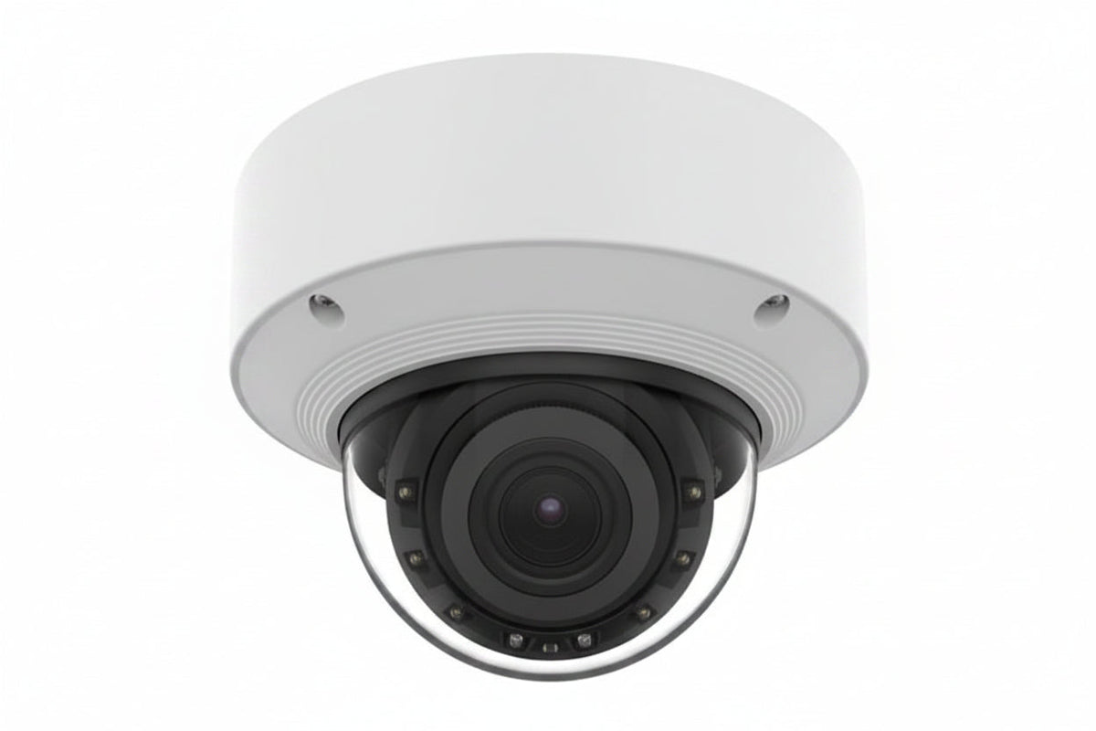 Hanwha XNV-A8084R5MP WN9 AI Outdoor Vandal Dome IP Camera, 131.2' (40m) IR Range, 2.8x Zoom Ratio, 3.3-9.3mm Motorized Varifocal Lens
