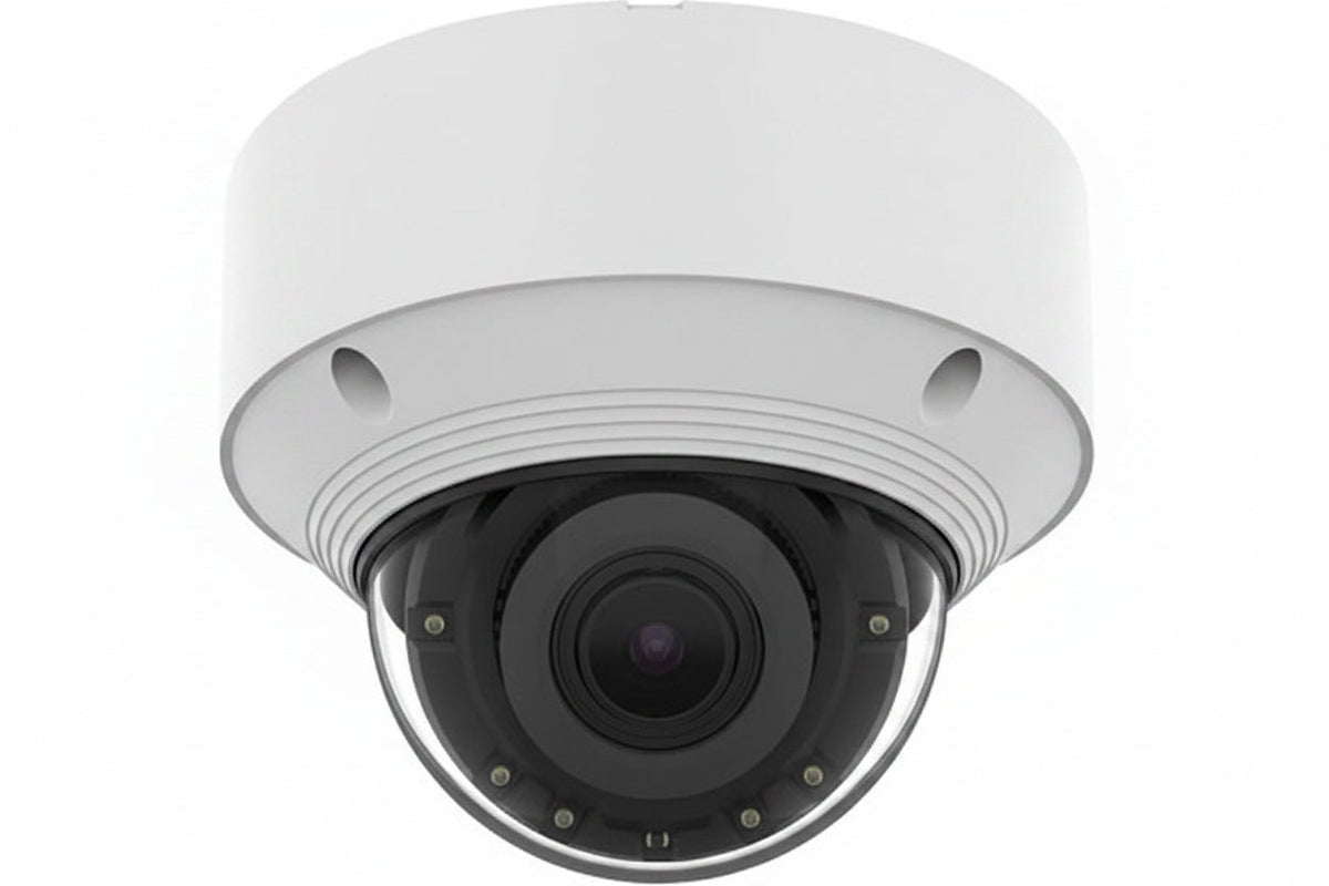 Hanwha QNV-C9083R Q-Series 4K AI IR Vandal Dome Camera 3.2-10.2mm Motorizes Varifocal Lens, White