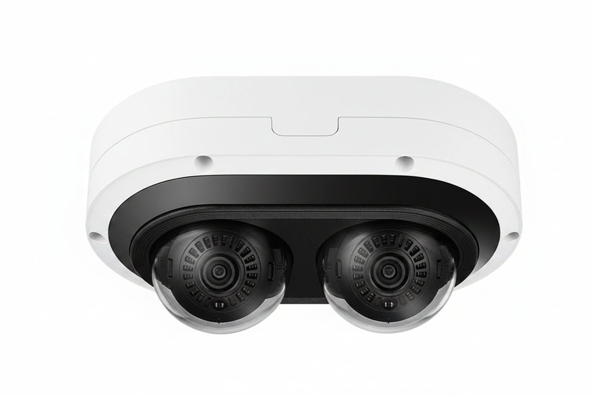 Hanwha PNM-7082RVD P-Series 2MP IR Outdoor Vandal-Rated WDR IP Dome Camera, 3-6mm Lens, White