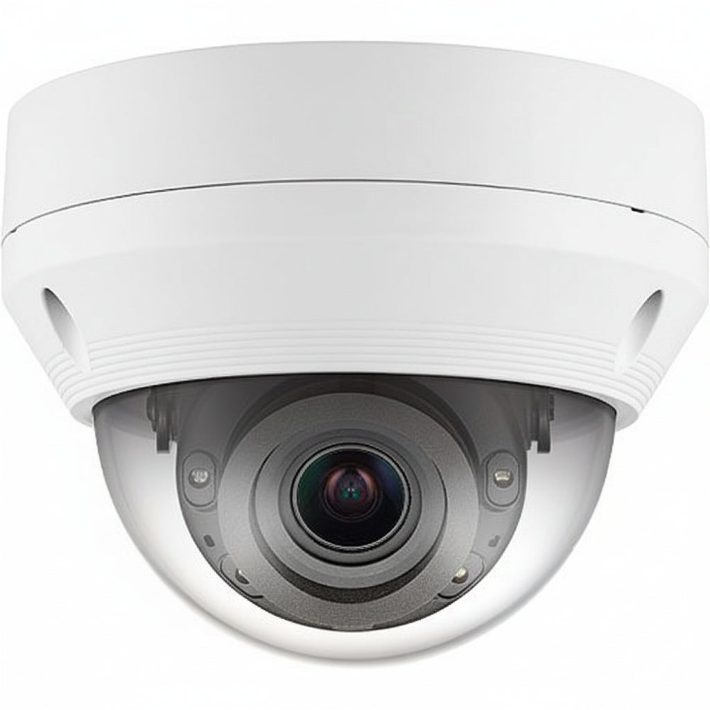 Hanwha QNV-6082R1 Q-Series 2MP Outdoor IR Vandal Dome Camera, 3.2-10mm Varifocal Lens White