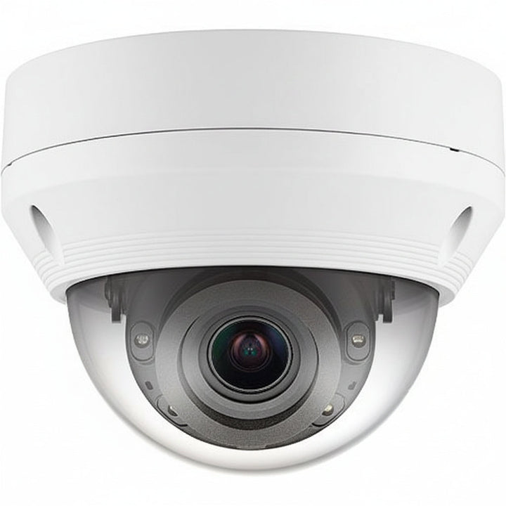 Hanwha QNV-6082R1 Q-Series 2MP Outdoor IR Vandal Dome Camera, 3.2-10mm Varifocal Lens White