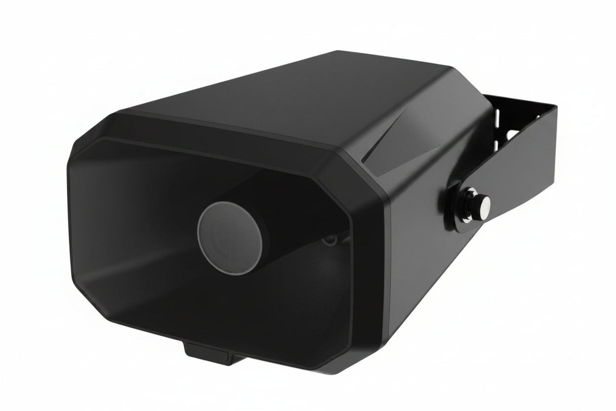 Hanwha SPA-H100B IP Horn Speaker, 100 dB SPL, Black