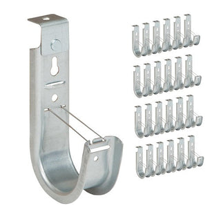 ICC ICCMSJH944 Ceiling Mount J Hook 2" with Retainer Clip, Galvanized Steel Cable Management Hooks for Hanging Cable, Rust-Resistant, EIA and TIA Compliant, 25-Pack