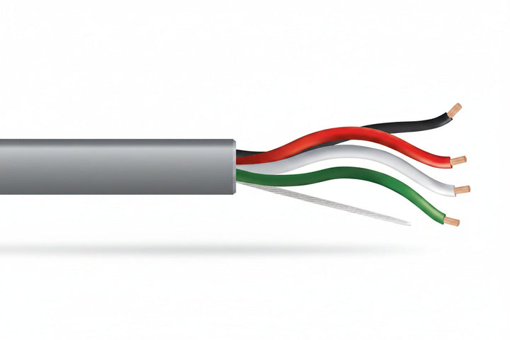 21075509 22/8 Stranded Unshielded Cable, Riser, CMR, FT4, 500' (152.4 m) Pull Box, Gray