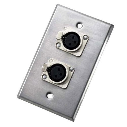 NEUTRIK 203F Dual Female 3-Pole XLR Connector Wall Plate for NC3FD-L-1
