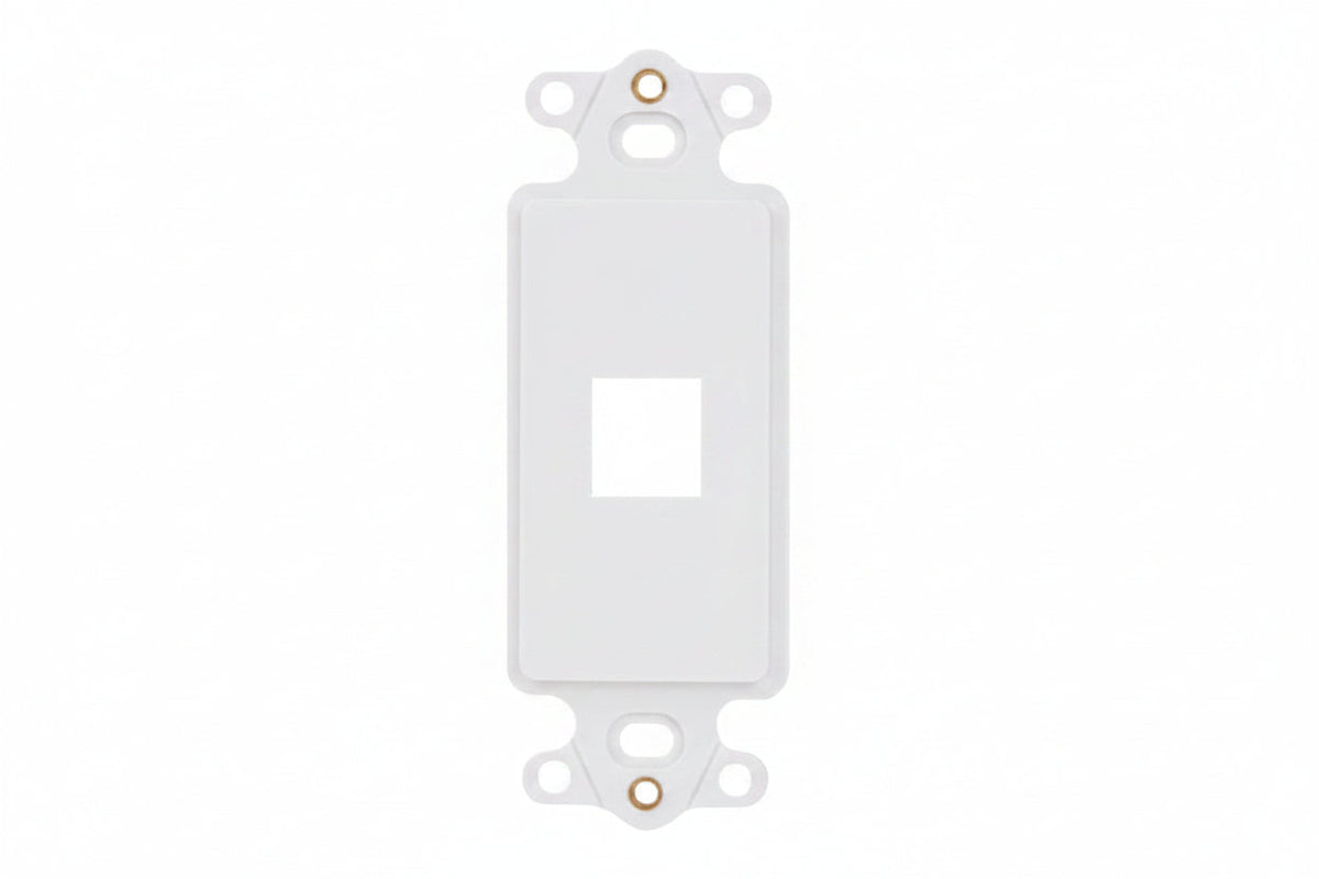 ICC IC107DI1WH Decorator Insert for Keystone Jack, 1-Port Wall Plate Module, Decora Style, White