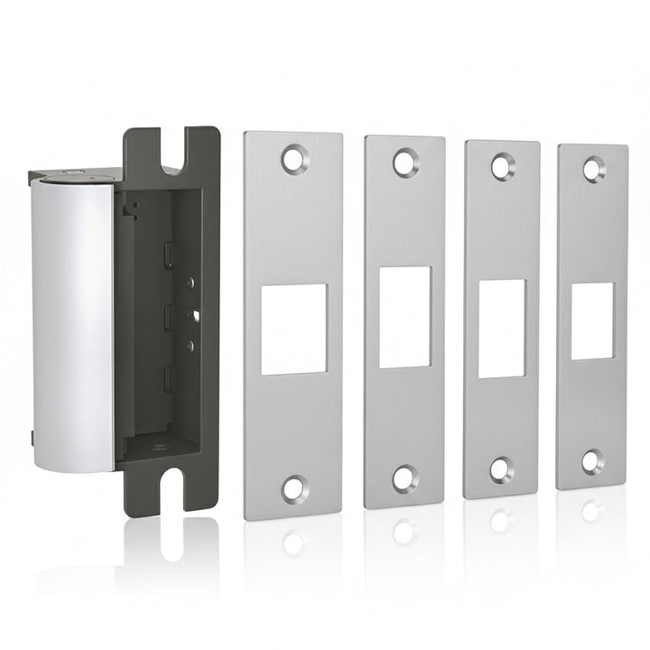 HES 1006CLB-630-LBM 1006 Series Complete Electric Strike with Latchbolt Monitor, includes Faceplates (J, K, KD, KM), Satin Stainless Steel