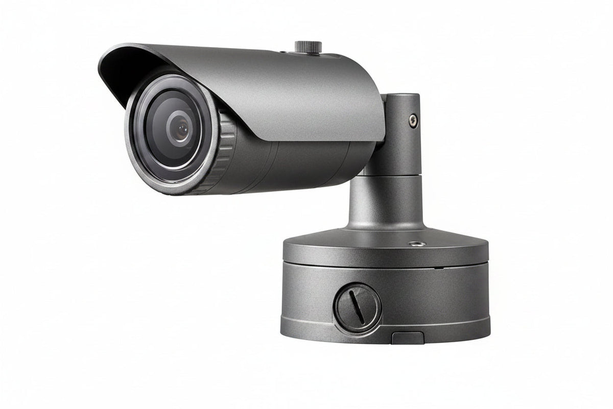 Hanwha XNO-8020R X-Series 5MP IR Bullet Camera, 3.7mm Fixed Lens, Gray