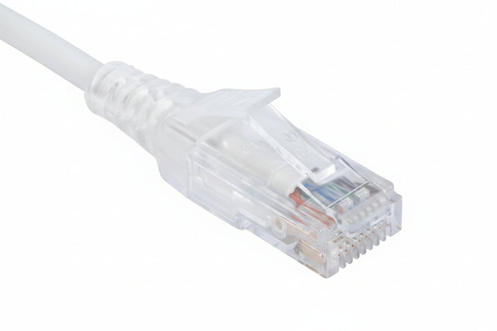 ICC ICPCSH10WH Cat 6 Slim Clear Boot Patch Cord, 10 ', White