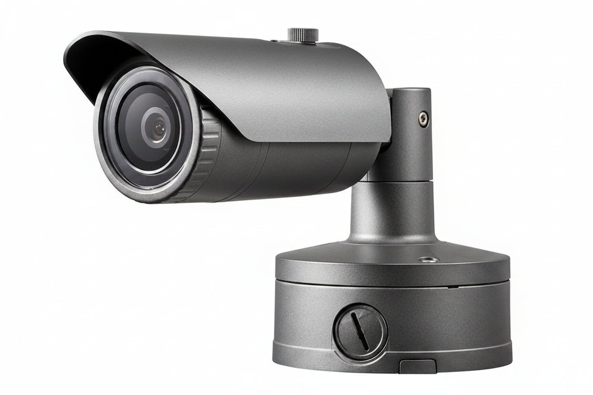 Hanwha XNO-8020R X-Series 5MP IR Bullet Camera, 3.7mm Fixed Lens, Gray