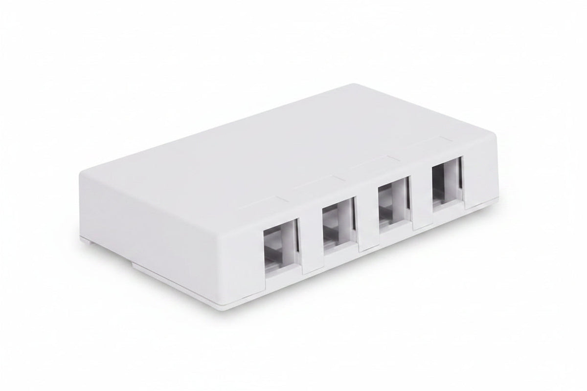 ICC IC107SB4WH 4-Port Surface Mount Box, 4-Pack, White