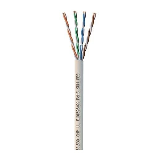 258300310 GameChanger Cat6 22 AWG 4-Pair Unshielded Plenum Network Cable, White, 1,000 ft