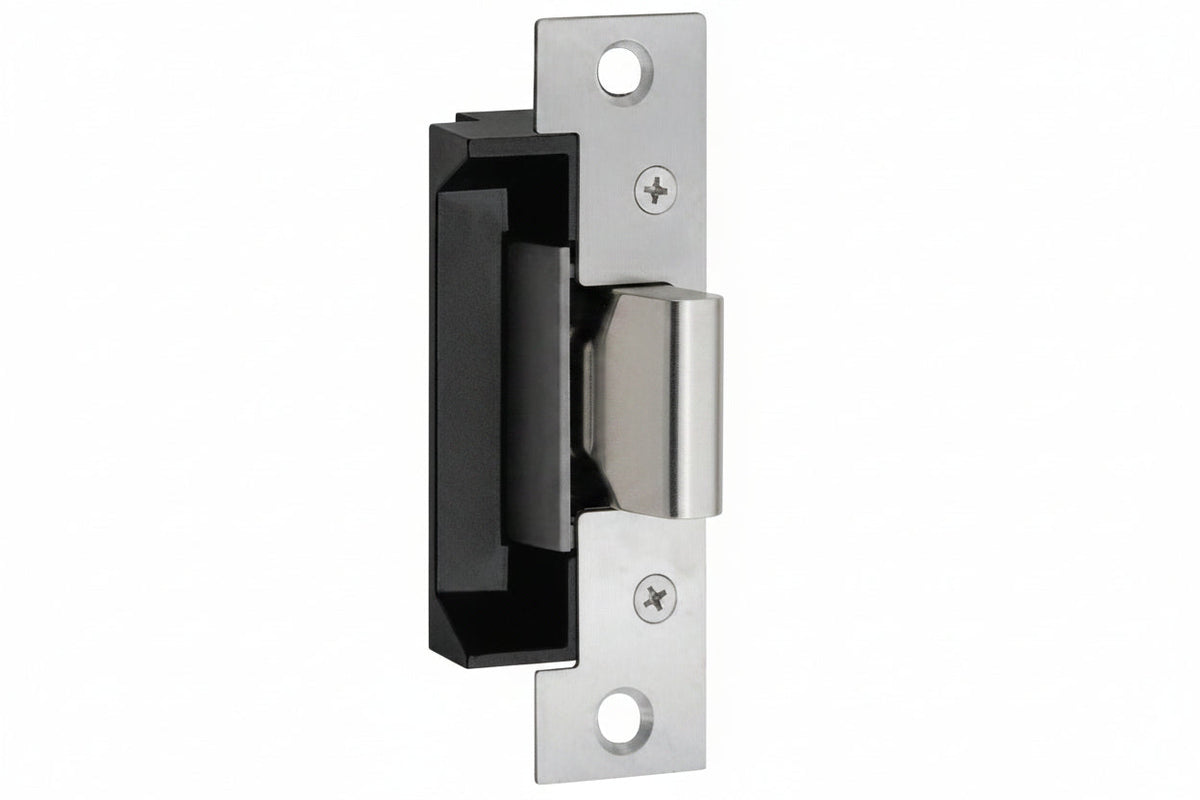 HES 503 Radius Corners and Flat Faceplate, 7/8" 1 1/4", for 5000/5200 Series Electric Strikes, Satin Stainless Steel
