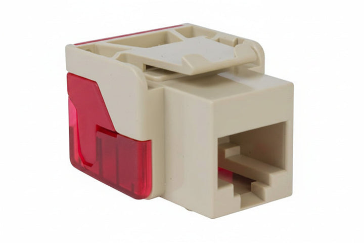 ICC IC1078L6IV CAT6 Keystone Jack with Inline IDC No Pair Split Wiring, UL Listed PoE++ TAA Compliant for Wall Plate / Patch Panel, Ivory