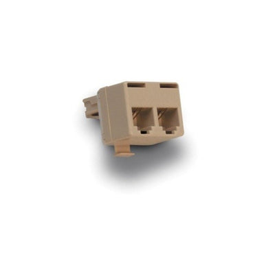 4-Conductor Modular T Adapter Jack, 2 for 1 Inline Connector 267A4
