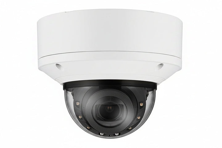 Hanwha XND-C6083RV Series 2MP Indoor IR Vandal Dome Camera, 2.8-12mm Motorized Varifocal Lens, White