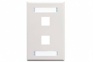 ICC IICC IC107S02WH Single-Gang Station ID Faceplate, Ports, EZ/HD Style, WhiteC107S02WH Single-Gang Station ID Faceplate, Ports, EZ/HD Style, White