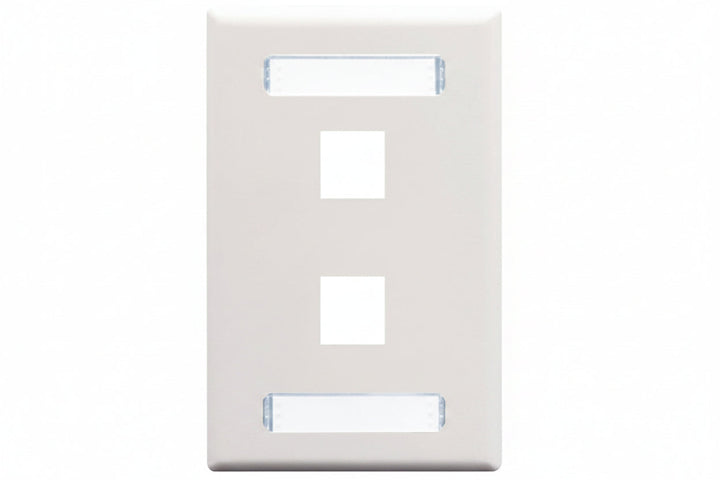 ICC IICC IC107S02WH Single-Gang Station ID Faceplate, Ports, EZ/HD Style, WhiteC107S02WH Single-Gang Station ID Faceplate, Ports, EZ/HD Style, White
