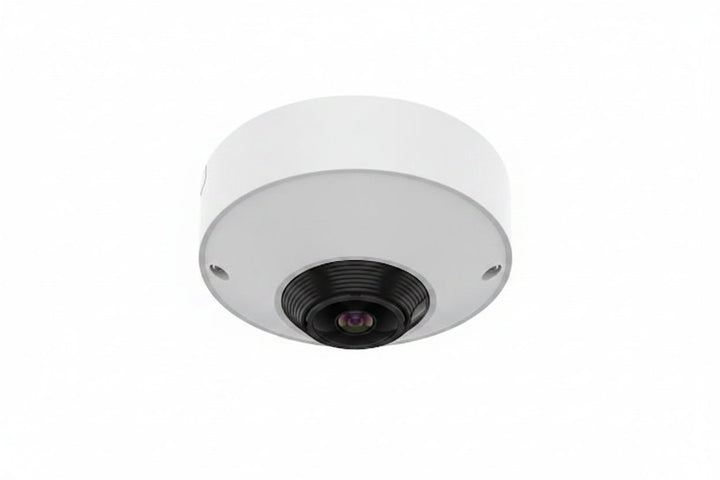 Hanwha QNF-C9010 12MP AI Fisheye IP Camera, 7.3W PoE, 1.76mm Fixed Focal Lens