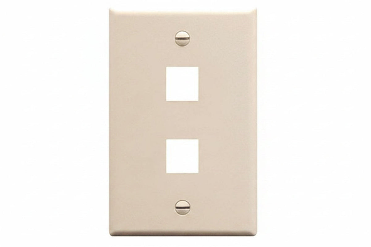 ICC IC107LF2AL Classic Oversized Faceplate with 2-Port in Single Gang, Almond