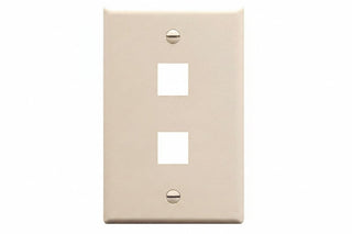 ICC IC107LF2AL Classic Oversized Faceplate with 2-Port in Single Gang, Almond