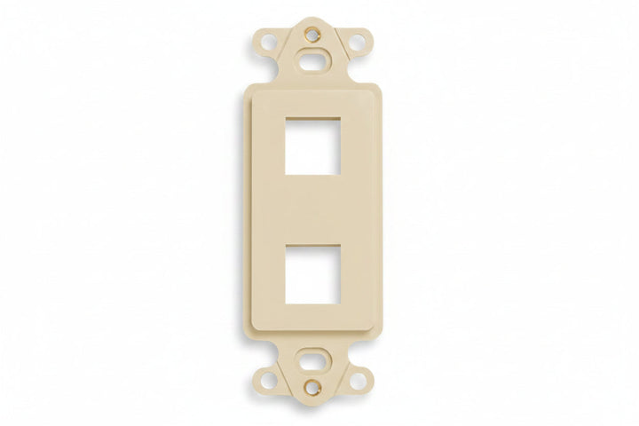 ICC IC107DI2IV Decorator Insert for Keystone Jacks, 2-Port Wall Plate Module, Decora Style, Ivory