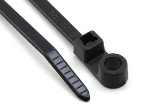 HellermannTyton T50MR0C2 8.5-Inch Screw-Mount Cable Ties, #10 Screw, 1.8-Inch Bundle Diameter, 50 lb, PA66, 100-Pack, Black