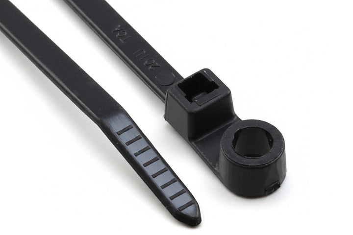 HellermannTyton T50MR0C2 8.5-Inch Screw-Mount Cable Ties, #10 Screw, 50 lb, PA66, Black