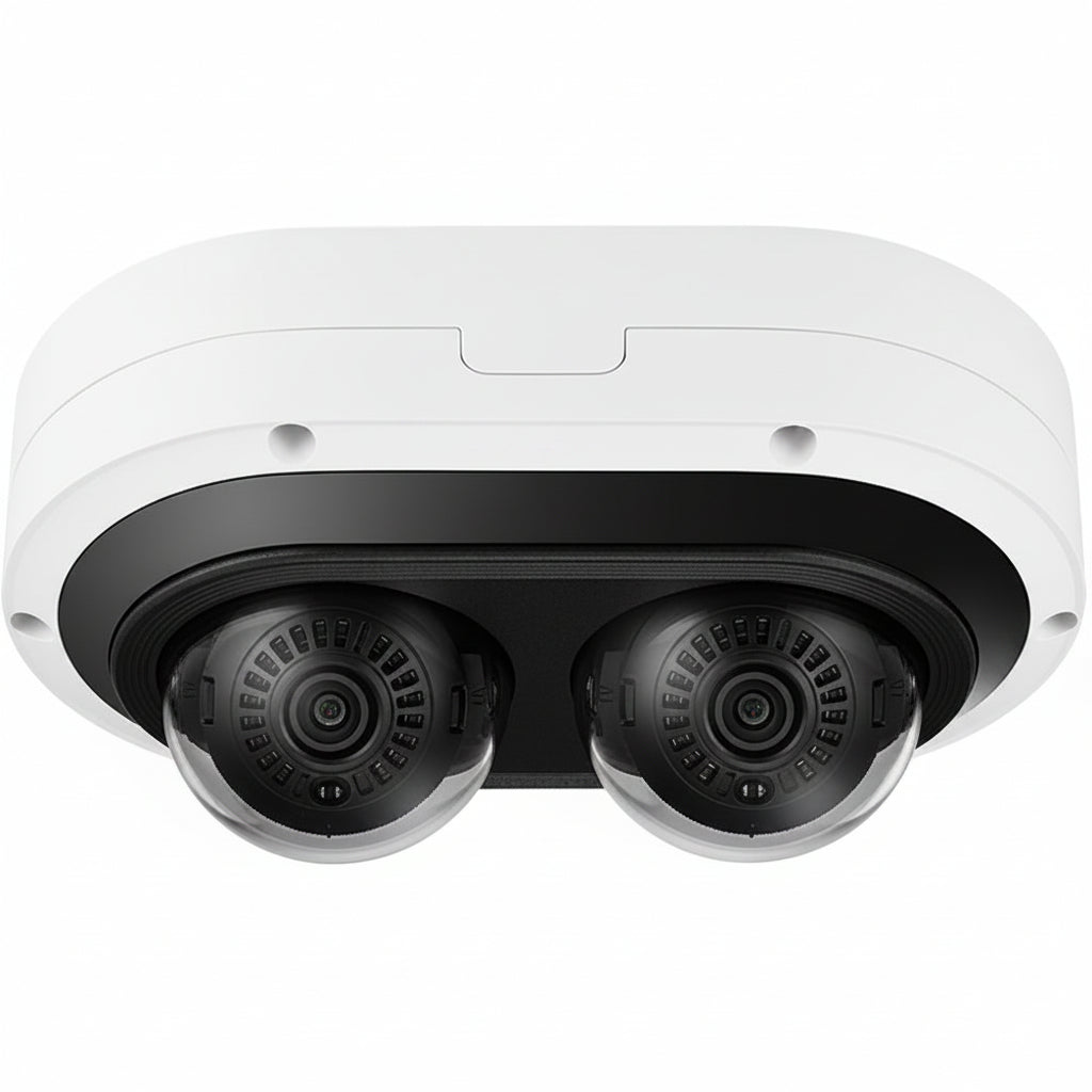 Hanwha PNM-7082RVD P-Series 2MP IR Outdoor Vandal-Rated WDR IP Dome Camera, 3-6mm Lens, White