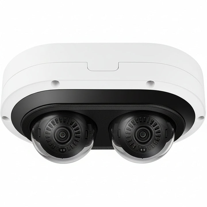 Hanwha PNM-7082RVD P-Series 2MP IR Outdoor Vandal-Rated WDR IP Dome Camera, 3-6mm Lens, White