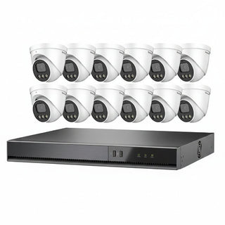 Honeywell HKCNV160204CE5R312 Color Night Vision Video Surveillance Kit, Includes 16-Channel CNV NVR 4TB, and (12) 5MP Ball Cameras
