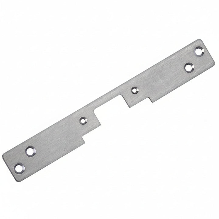 HES 504-630 5000 Series Electric Strike Faceplate, 10" x 1-3/8", Radius Corner, Satin Stainless Steel