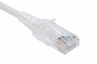 ICC ICPCSH15WH Cat 6 Slim Clear Boot Patch Cord, 15', White