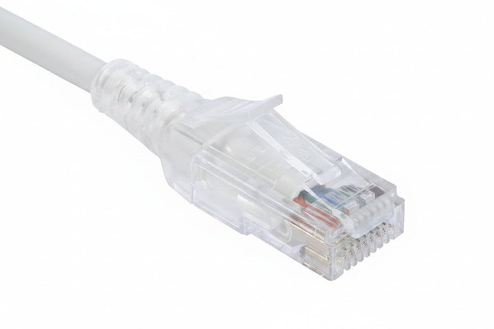 ICC ICPCSH15WH Cat 6 Slim Clear Boot Patch Cord, 15', White