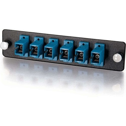 Quiktron 31112 Quiktron APL-QTR-S3S Q-Series Fiber Optic Adapter Panels, Zirconia Insert, 6-Strand, Blue