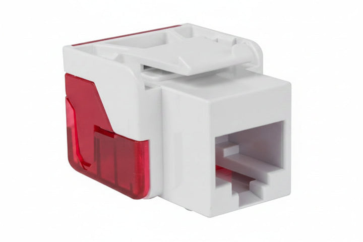 ICC IC1078L6WH CAT6 Keystone Jack with Inline IDC No Pair Split Wiring, UL Listed PoE++ TAA Compliant for Wall Plate / Patch Panel, White