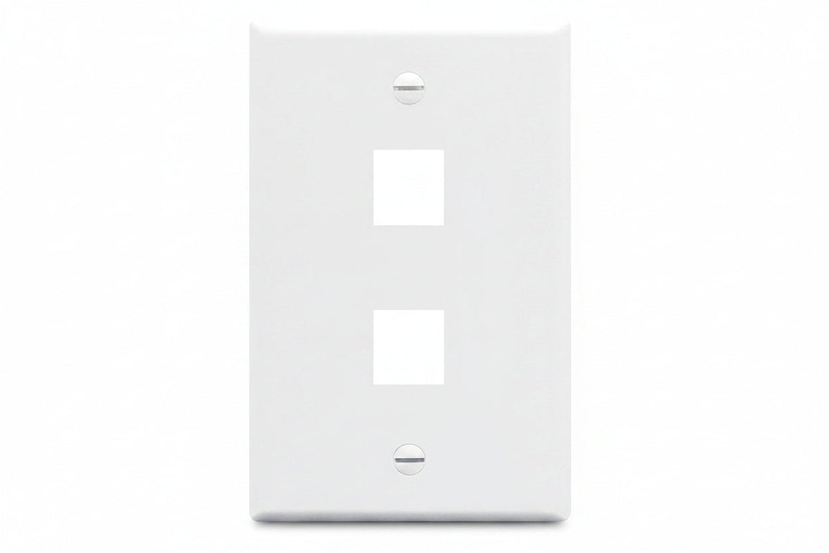 ICC IC107LF2WH Single-Gang Classic Oversized Faceplate, Ports, White