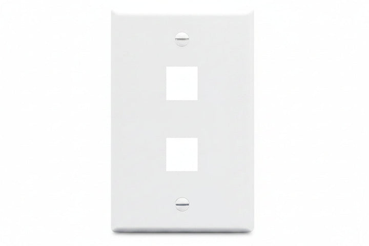 ICC IC107LF2WH Single-Gang Classic Oversized Faceplate, Ports, White
