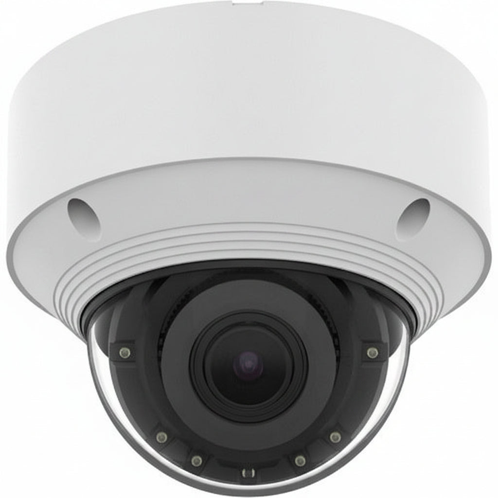 Hanwha QNV-C9083R Q-Series 4K AI IR Vandal Dome Camera 3.2-10.2mm Motorizes Varifocal Lens, White