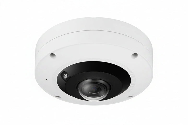 Hanwha XNF-9013RV X-Series 12MP Sensor AI IR 360° Outdoor IP Fisheye Camera, 1.08mm Fixed Lens, White