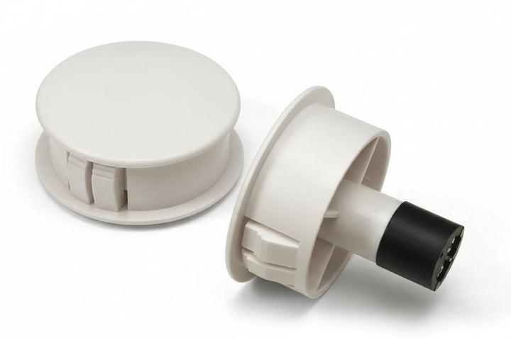 GRI 8080RS-T-W 3/4" Recessed Stubby Steel Door Switch Set with Terminals, 5/8" Gap, 10W, 200VDC, 0.50A, Closed, N/O, A, White