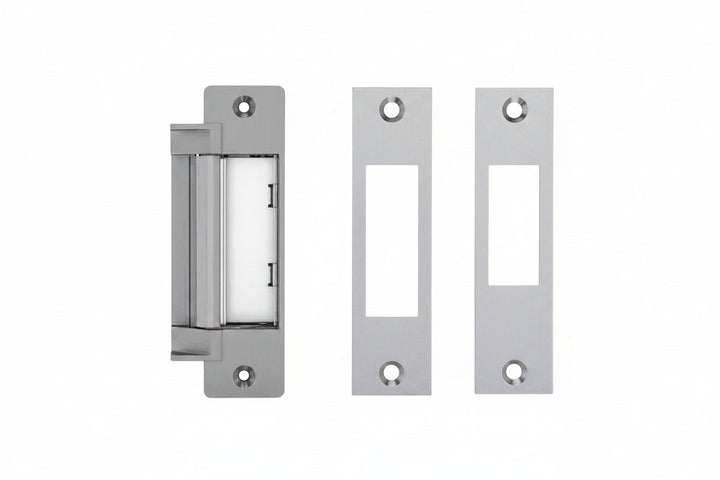 HES 4500C-12/24-630-LBM 4500C Series Complete Pac Electric Strike with Latchbolt Monitor, Includes 4500 Strike Body and Faceplates, Satin Stainless Steel
