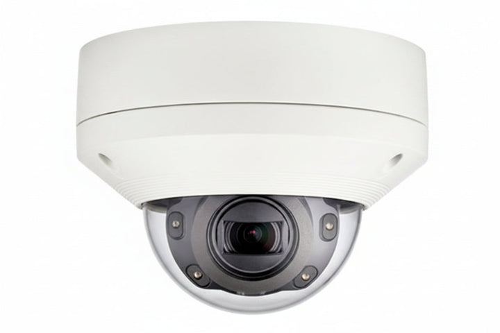 Hanwha XNV-6080R X-Series 2MP Outdoor IR Vandal Dome Camera, 2.8-12mm Varifocal Lens, Ivory