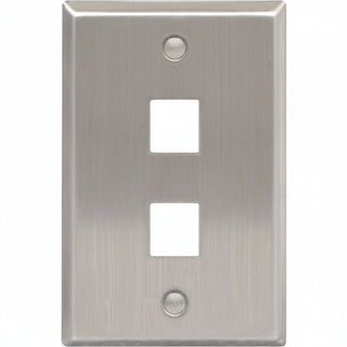 ICC IC107SF2SS Classic Stainless-Steel Faceplate with Ports for EZ/HD Style in Single Gang