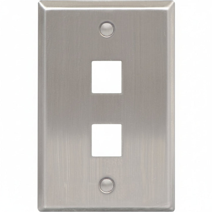 ICC IC107SF2SS Classic Stainless-Steel Faceplate with Ports for EZ/HD Style in Single Gang