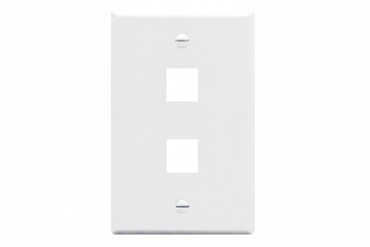 ICC IC107LF2WH Single-Gang Classic Oversized Faceplate, Ports, White
