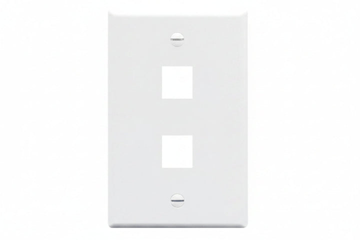 ICC IC107LF2WH Single-Gang Classic Oversized Faceplate, Ports, White