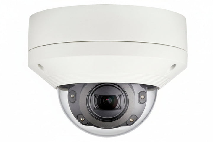Hanwha XNV-6080R X-Series 2MP Outdoor IR Vandal Dome Camera, 2.8-12mm Varifocal Lens, Ivory
