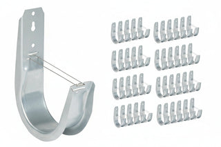 ICC ICCMSJHK55 4" Wall Mount J-Hook for Structured Cabling and Cable Management, Cable Support Hooks with Retainer Clips, Galvanized Steel with Zinc, 25-Pack